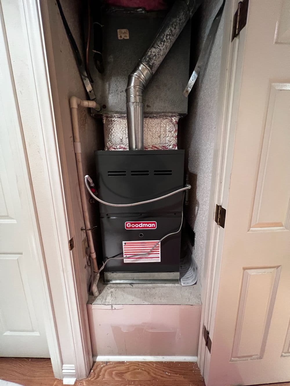 Goodman Furnace Install Inside a Tight HVAC Closet in Fallbrook CA image