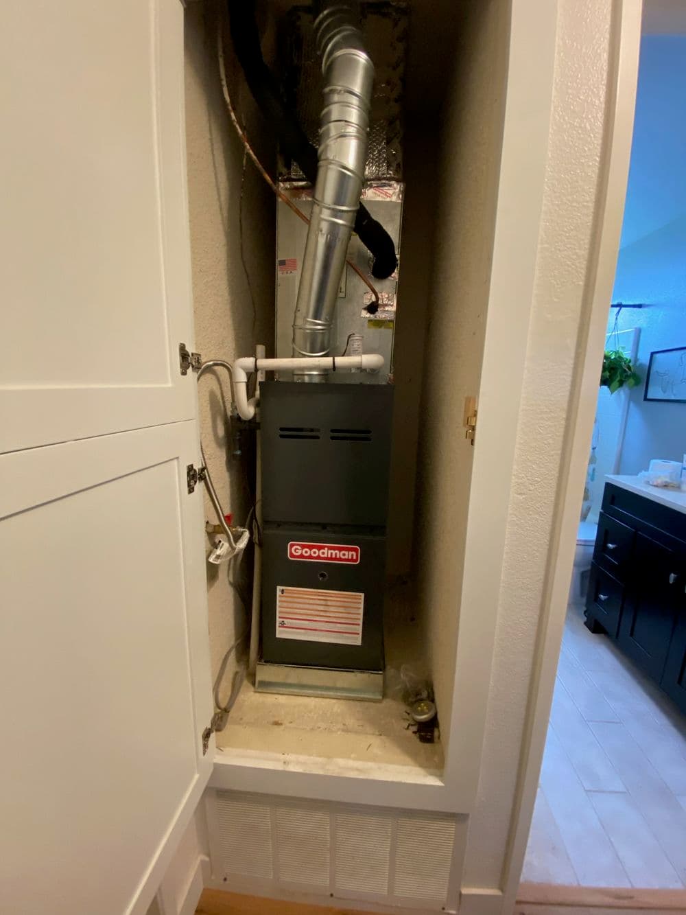 Goodman Furnace Installation in a Tight HVAC Closet in Oceanside CA image
